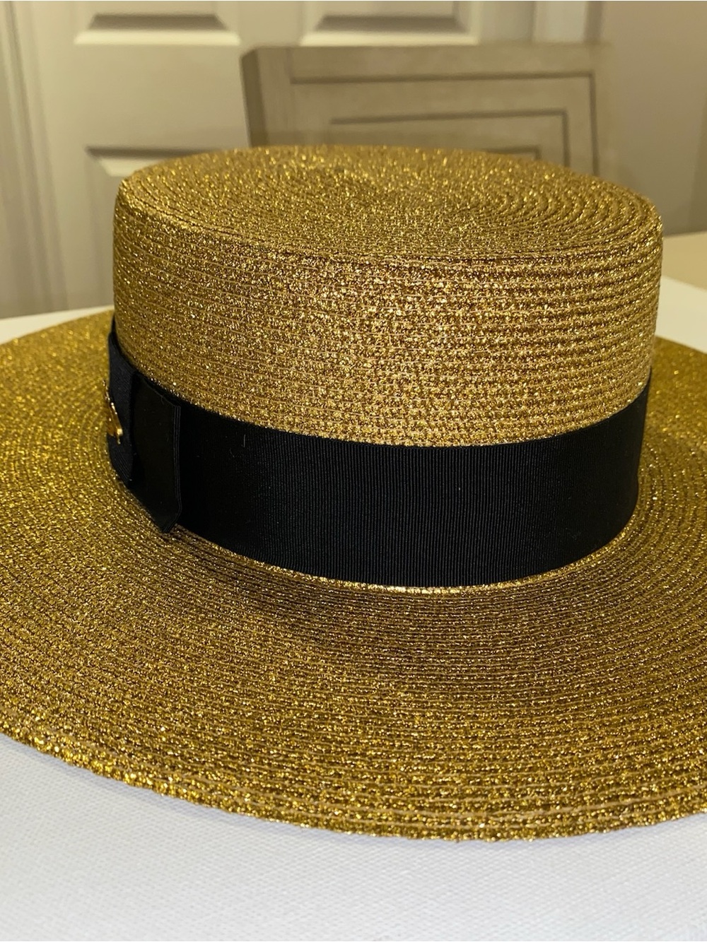 Gucci Lame Gold Straw Hat - Picture 4 of 7